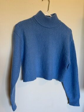 Aritzia blue wool cropped sweater